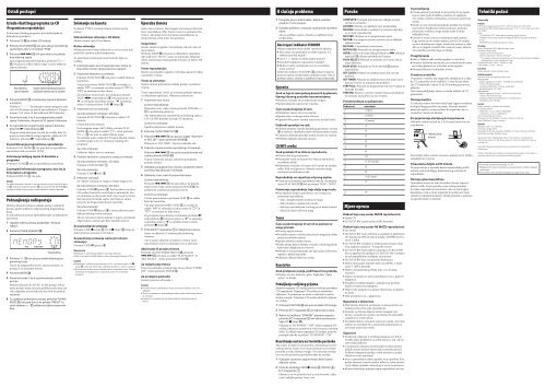 Sony CMT-CPZ3 - CMT-CPZ3 Mode d'emploi Croate