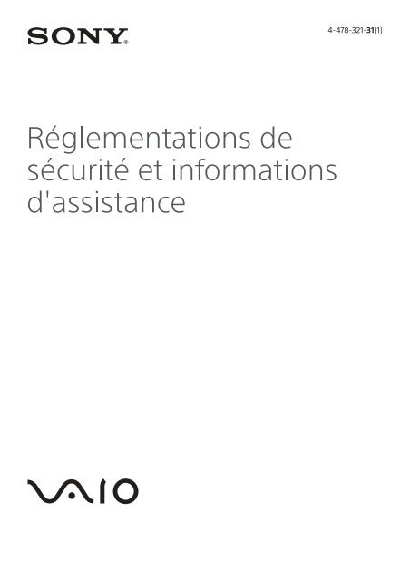 Sony SVF13N1E4E - SVF13N1E4E Documenti garanzia Francese