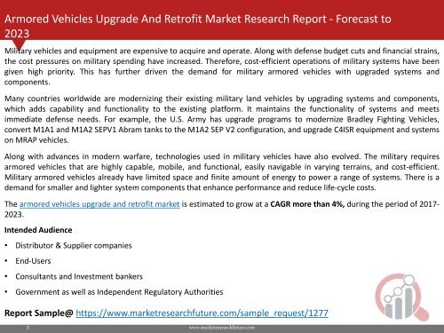 Armored Vehicles Upgrade And Retrofit Market Research Report-Forecast to 2023