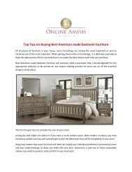 Top Tips on Buying Best American made bedroom furniture