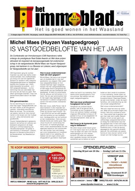 het immoblad van 19 juni 2018