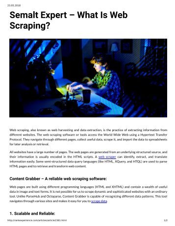Semalt Expert – What Is Web Scraping?