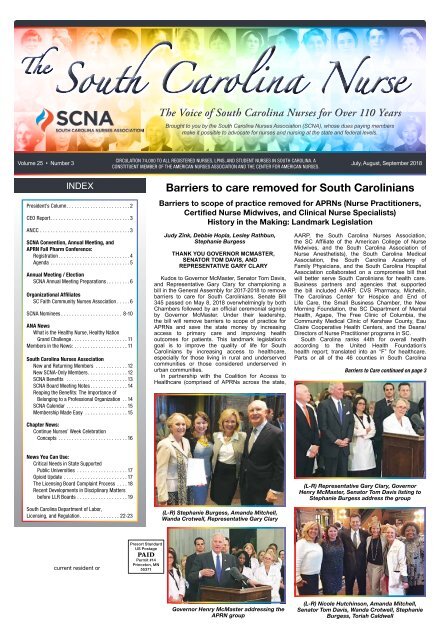 The South Carolina Nurse - July 2018