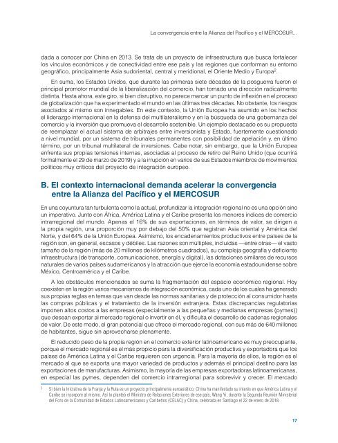 La convergencia entre la Alianza del Pacífico y el MERCOSUR: Enfrentando juntos un escenario mundial desafiante