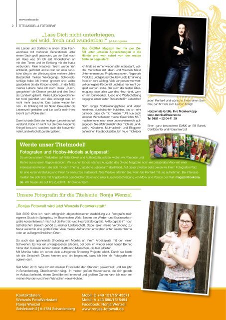 Ökona - das Magazin für natürliche Lebensart: Ausgabe Sommer 2018
