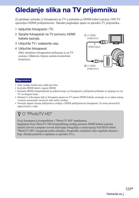 Sony NEX-3D - NEX-3D Istruzioni per l'uso Croato