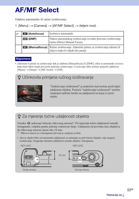 Sony NEX-3D - NEX-3D Istruzioni per l'uso Croato