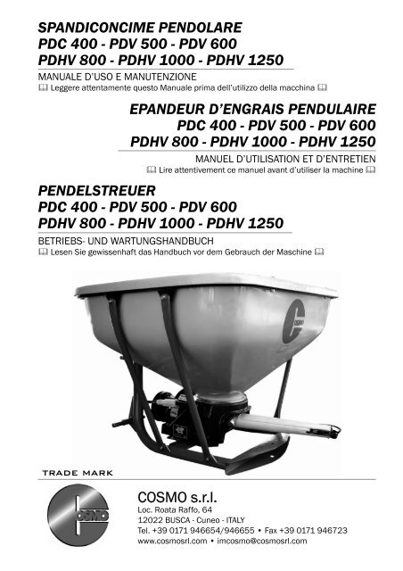 PDV 500 - PDV 600 PDHV 800 - COSMO Srl