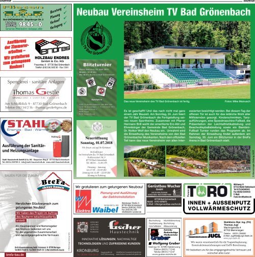 Neubau Vereinsheim TV Bad Grönenbach
