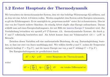 1.2 Erster Hauptsatz der Thermodynamik