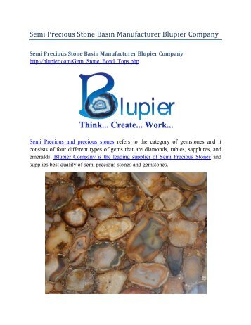 Semi Precious Stone basin Manufacturer Blupier Company