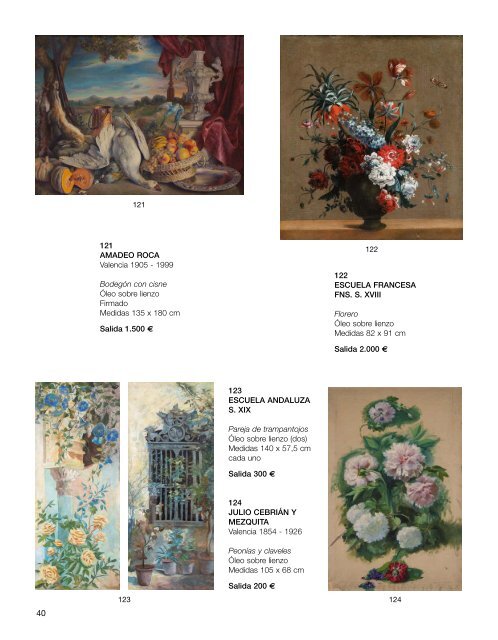 Catálogo subasta pintura Julio 2018