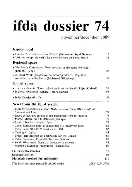 ifda dossier 74 - Dag Hammarskjöld Foundation