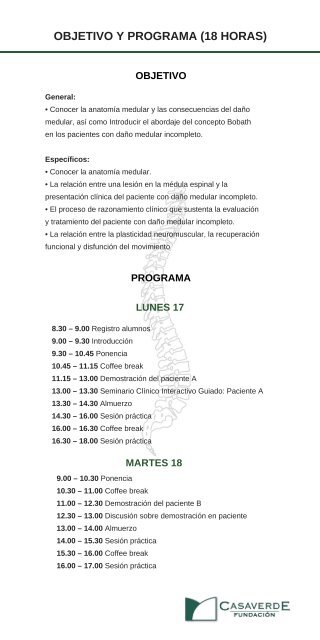 CURSO INTRODUCCIÓN DE EVALUACIÓN Y TRATAMIENTO DEL LESIONADO MEDULAR INCOMPLETO. CONCEPTO BOBATH