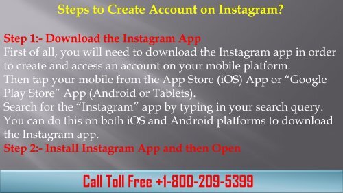 How to Create Account on Instagram? Call +1-800-209-5399