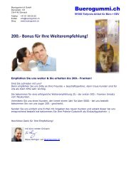 200.- Bonus für Ihre Weiterempfehlung von Buerogummi.ch
