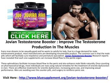  Jovian Testosterone Booster : BETTER, LONGER & INTENSE SEX!" 100% Result