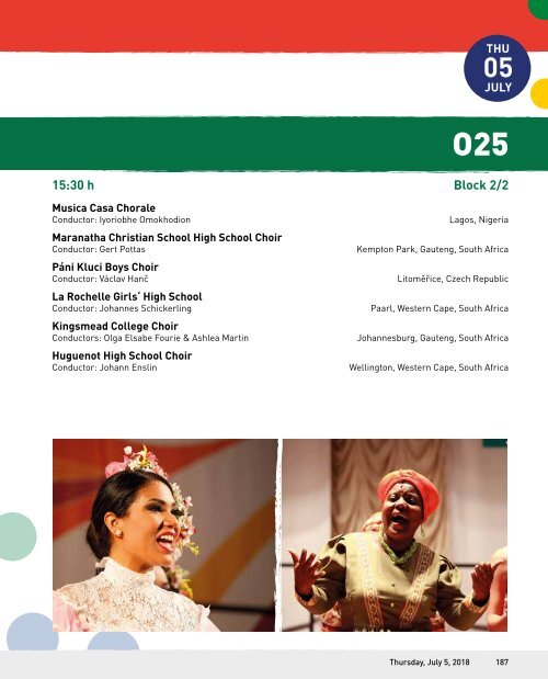 World Choir Games Tshwane 2018 - Program Book