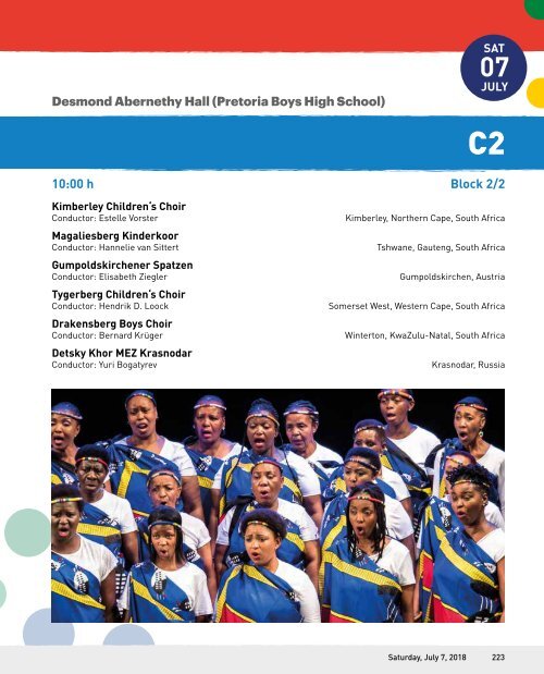 World Choir Games Tshwane 2018 - Program Book