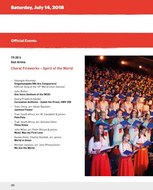 World Choir Games Tshwane 2018 - Program Book