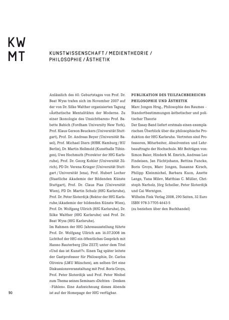 jahresbericht annual report - Staatliche Hochschule für Gestaltung ...