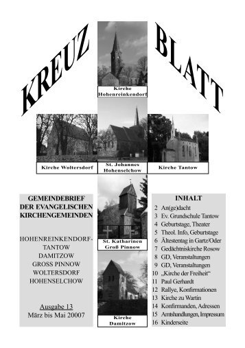 KREUZBLATT - Pfarrsprengel Hohenselchow