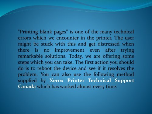 How to troubleshoot the blank pages problem on a Xerox 570 printer?