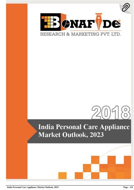India Personal Care Appliance Market Outlook, 2023