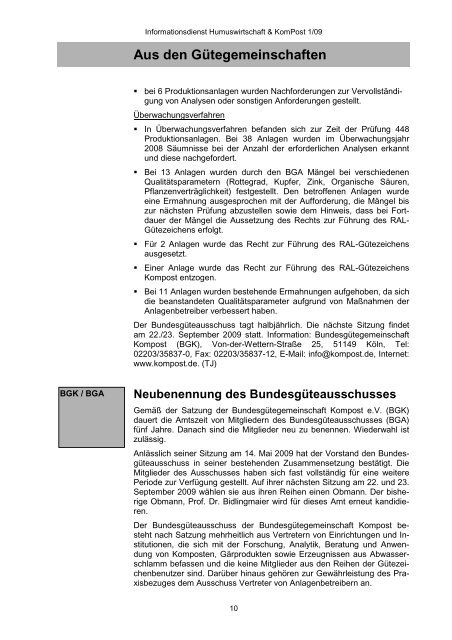 Aktuelles - Bundesgütegemeinschaft Kompost e.V.