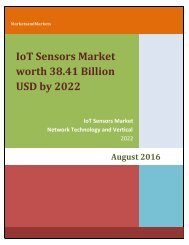  IoT Sensors Market worth 38.41 Billion USD by 2022 