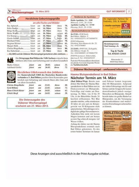 Dübener Wochenspiegel - Ausgabe 05 - 13-03_2013