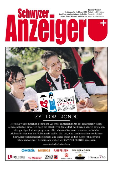 Schwyzer Anzeiger – Woche 25 – 22. Juni 2018