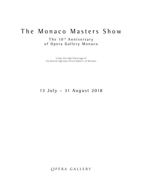The Monaco Masters Show - 10th Anniversary