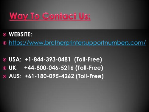 brother printer support number