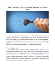 Protect Your Electrical Appliances from Voltage Spikes