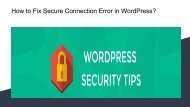 How to Fix Secure Connection Error in WordPress?