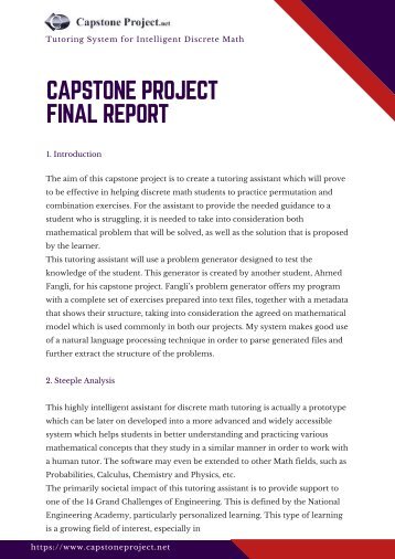 Capstone Project Final Report Sample