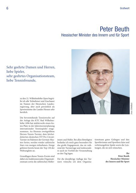 Wilhelmshöhe Open - Turnier-Magazin 2018