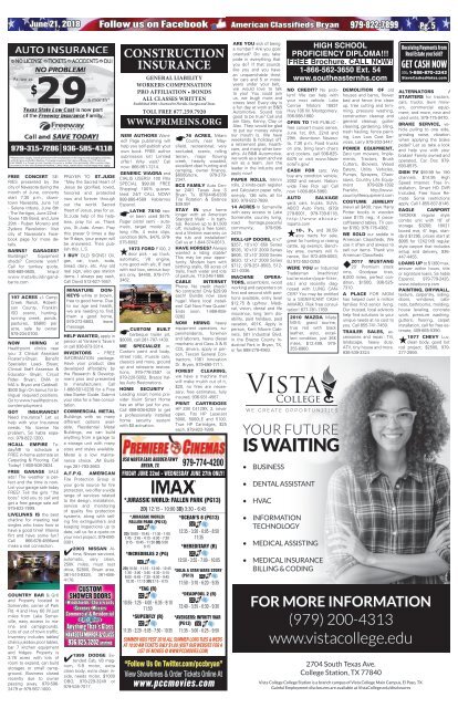 American Classifieds/Thrifty Nickel  June 21st Edition Bryan/College Station