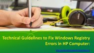 Technical Guidelines to Fix Windows Registry Errors in HP Computer