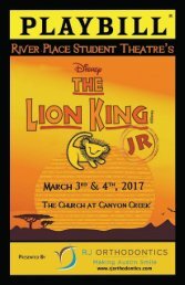 2016 - 2017 Lion King Jr Playbill