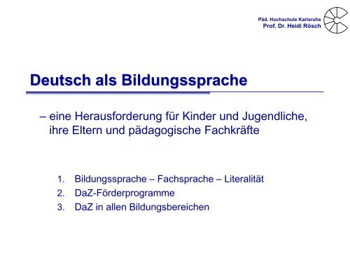 Deutsch als Bildungssprache - RAA Bielefeld