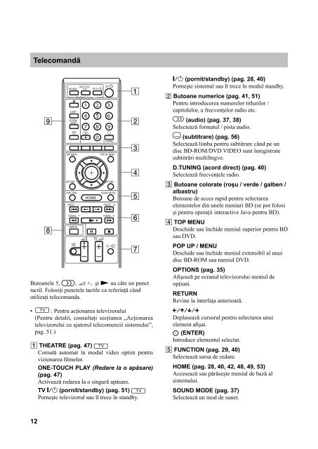 Sony BDV-E970W - BDV-E970W Mode d'emploi Roumain