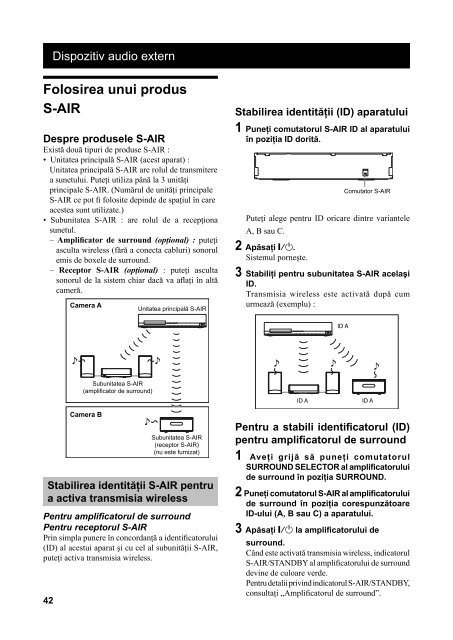 Sony BDV-E970W - BDV-E970W Mode d'emploi Roumain