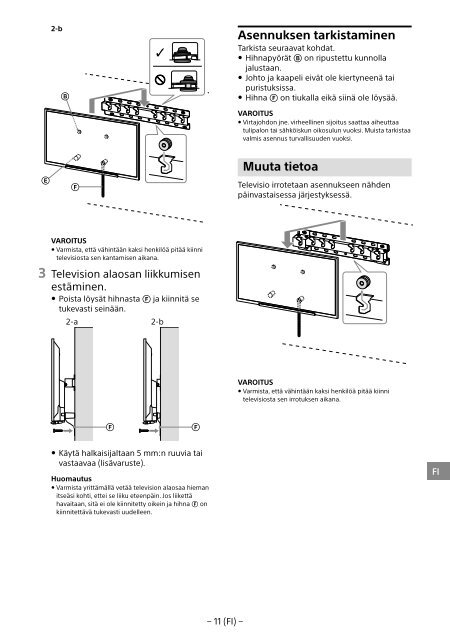 Sony KDL-40R480B - KDL-40R480B Informazioni sulla staffa per montaggio a parete Estone