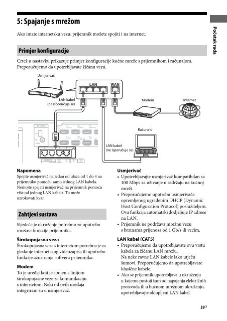 Sony STR-DA2800ES - STR-DA2800ES Mode d'emploi Croate