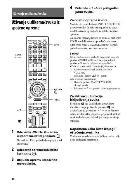 Sony STR-DA2800ES - STR-DA2800ES Mode d'emploi Croate