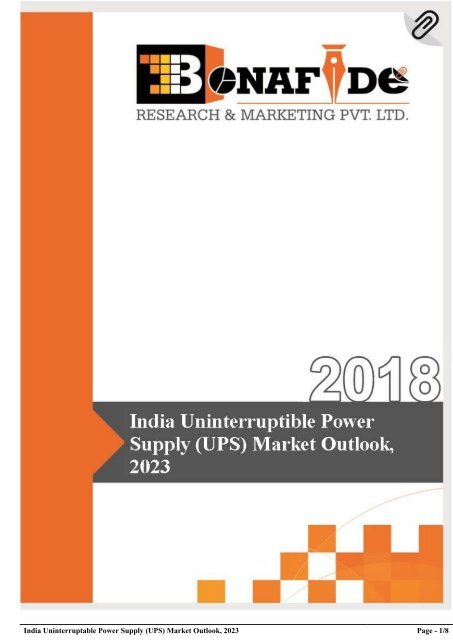 India Uninterruptable Power Supply (UPS) Market Outlook, 2023