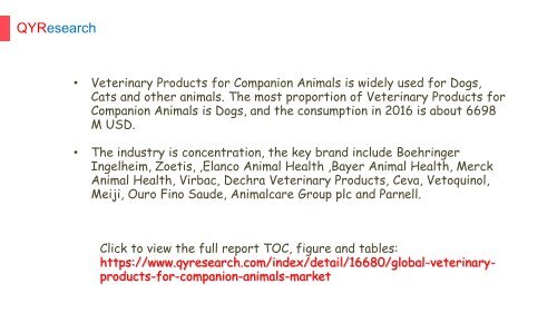 Global Veterinary Products for Companion Animals Market is projected to exhibit a CAGR of 5.56