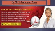 Fix PDF is Damaged Errors,Dial +1-800-936-8130